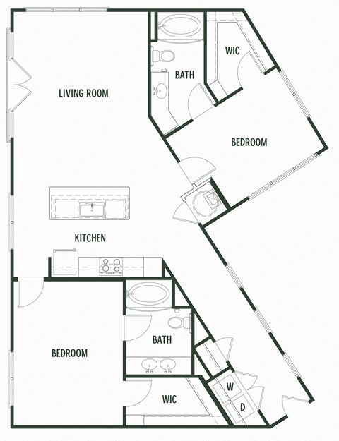 Sugarberry Floorplan with 1,314 Sq. Ft. at Arcadia Decatur, Decatur, GA